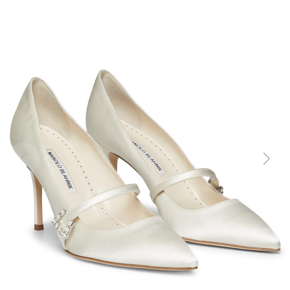 Manolo Blahnik Ramima 90MM Embellished Satin Pumps